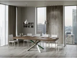 Mesa extensible 90x140/400 cm Volantis Premium Nogal estructura multicolor 4/A