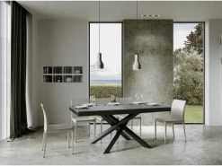 Mesa extensible 160/420x90 cm Volantis Evolution cemento estructura et patas antracita