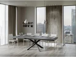 Mesa extensible 160/420x90 cm Volantis Evolution cemento estructura et patas antracita
