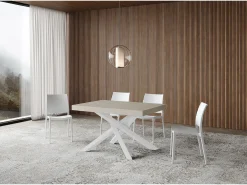 Mesa extensible 90x120/380 cm Volantis estructura blanca cachemira
