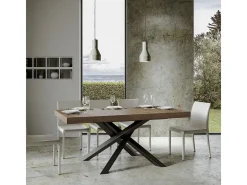 Mesa extensible 90x200/460 cm Volantis Premium Nogal estructura Antracita