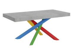 Mesa extensible 200/460x90 cm Volantis cemento patas multicolor 4/B