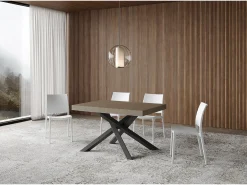 Mesa extensible 90x120/224 cm Volantis Premium gris paloma patas antracita