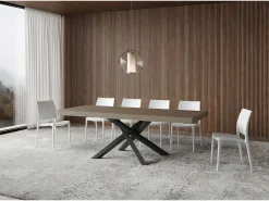 Mesa extensible 90x120/224 cm Volantis Premium gris paloma patas antracita