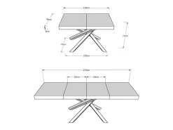 Mesa extensible 90x120/224 cm Volantis Premium gris paloma patas antracita