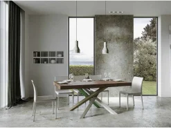 Mesa extensible 90x200/304 cm Volantis Premium Nogal estructura multicolor 4/A