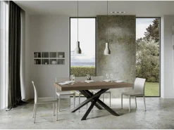Mesa extensible 90x200/460 cm Volantis Premium gris paloma patas antracita