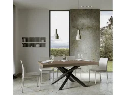 Mesa extensible 90x200/460 cm Volantis Premium gris paloma patas antracita