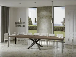Mesa extensible 90x200/460 cm Volantis Premium gris paloma patas antracita
