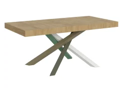 Mesa extensible 200/304x90 cm Volantis roble natural patas multicolor 4/A