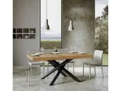 Mesa extensible 90x180/440 cm Volantis Premium Roble Natural estructura Antracita