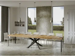 Mesa extensible 90x180/440 cm Volantis Premium Roble Natural estructura Antracita