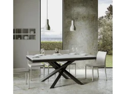 Mesa extensible 160/264x90 cm Volantis Evolution fresno blanco estructura et patas antracita