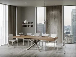 Mesa extensible 120/380x90 cm Volantis patas roble natural multicolor 4/C