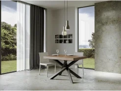 Mesa extensible 120/380x90 cm Volantis Premium patas nogal antracita