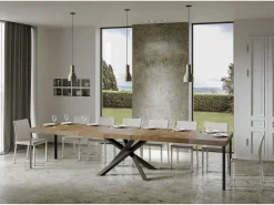 Mesa extensible 120/380x90 cm Volantis Premium patas nogal antracita