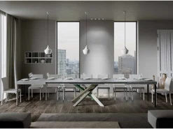 Mesa extensible 140/400x90 cm Volantis cemento patas multicolor 4/A