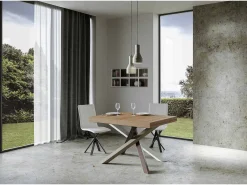Mesa extensible 140/400x90 cm Volantis Premium roble natural patas multicolor 4/C
