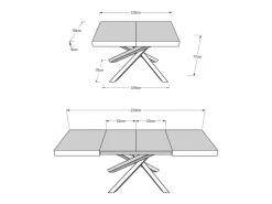 Mesa extensible 120/224x90 cm Volantis roble natural patas antracita