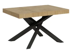 Mesa extensible 120/224x90 cm Volantis roble natural patas antracita