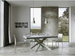 Mesa extensible 90x200/304 cm Volantis Premium Cemento estructura multicolor 4/A