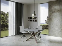 Mesa extensible 120/380x90 cm Volantis Premium patas hormigón multicolor 4/C