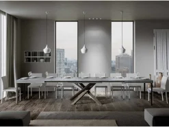 Mesa extensible 180/440x90 cm Volantis cemento patas multicolor 4/C