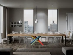 Mesa extensible 90x130/390 cm Volantis Premium Roble Natural estructura multicolor 4/B