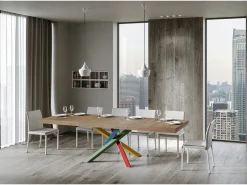 Mesa extensible 90x130/390 cm Volantis Premium Roble Natural estructura multicolor 4/B
