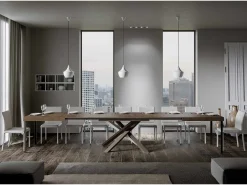Mesa extensible 140/400x90 cm Volantis Premium nogal patas multicolor 4/C