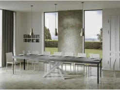 Mesa extensible 90x120/380 cm Volantis Premium estructura cemento blanco