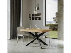 Mesa extensible 90x140/400 cm Volantis Premium Roble Natural estructura Antracita