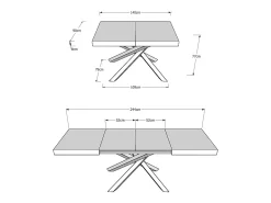Mesa extensible 90x140/244 cm Volantis cachemira patas antracita