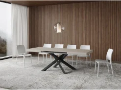 Mesa extensible 90x140/244 cm Volantis cachemira patas antracita