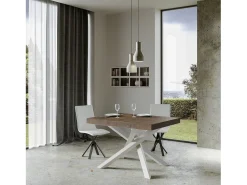 Mesa extensible 90x140/244 cm Volantis Premium Nogal estructura blanco