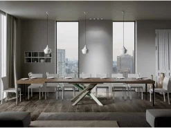 Mesa extensible 200/460x90 cm Volantis nogal patas multicolor 4/A