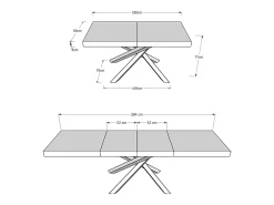 Mesa extensible 180/284x90 cm Volantis Premium nogal patas antracita
