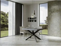 Mesa extensible 130/234x90 cm Volantis cemento patas antracita