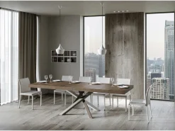 Mesa extensible 90x140/400 cm Volantis Premium Nogal estructura multicolor 4/C