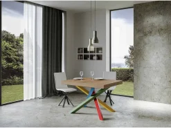 Mesa extensible 120/380x90 cm Volantis Premium patas roble natural multicolor 4/B