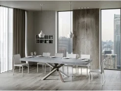 Mesa extensible 90x200/460 cm Volantis Premium Cemento estructura multicolor 4/C