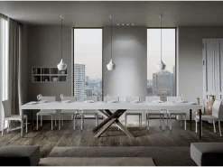 Mesa extensible 90x180/440 cm Volantis Premium Fresno Blanco estructura multicolor 4/C