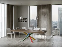 Mesa extensible 90x200/460 cm Volantis Premium Nogal estructura multicolor 4/B