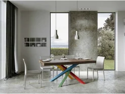 Mesa extensible 90x200/460 cm Volantis Premium Nogal estructura multicolor 4/B