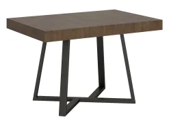 Mesa extensible 130/390x90 cm Zeplir nogal patas antracita