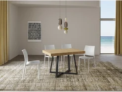 Mesa extensible 120/224x90 cm Zeplir roble natural patas antracita