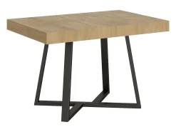 Mesa extensible 120/224x90 cm Zeplir roble natural patas antracita