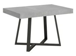 Mesa extensible 130/390x90 cm Zeplir cemento patas antracita