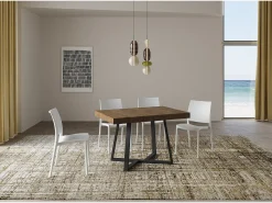 Mesa extensible 120/224x90 cm Zeplir nogal patas antracita