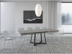 Mesa extensible 120/224x90 cm Zeplir cachemira patas antracita